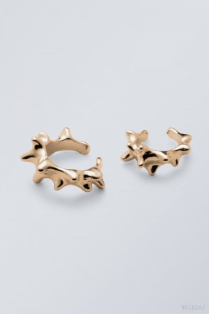 Gold Weekday Spike Earcuffs | ARQW1704