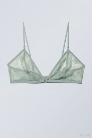 Green Weekday Zelda Lace Bralette Bralette | FICP2837