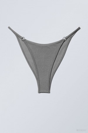 Grey Weekday Brazilian Tanga Bikini Bottoms | YZOL8327