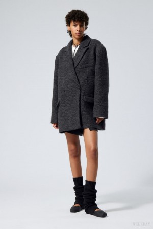 Grey Weekday Carla Oversized Wool Blend Jacket | WSNF3797