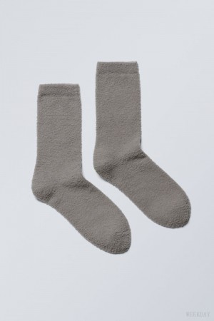 Grey Weekday Cosy Socks | XNTZ1591