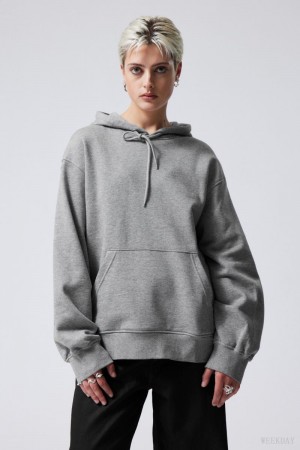 Grey Weekday Essence Relaxed Hoodie | BSWU4229