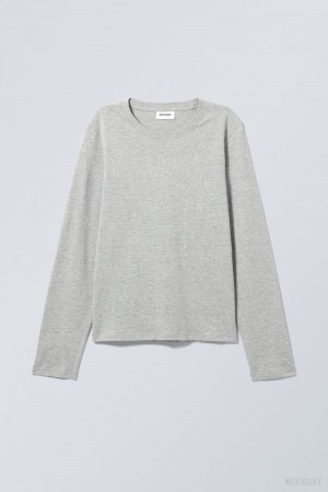 Grey Weekday Essence Standard Long Sleeve | MMDH7307