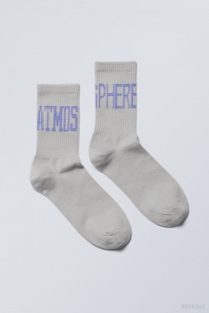 Grey Weekday Graphic Sport Sock | RMRW5224