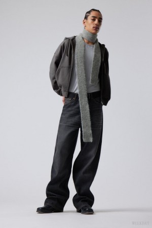 Grey Weekday Hairy Slim Scarf | GPHH5414