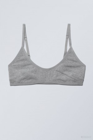 Grey Weekday Inez Scooped Cotton Bralette Bralette | JTRN8028