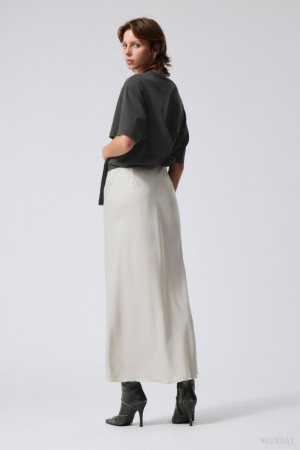 Grey Weekday Trace Pull On Satin Skirt | YCED6700