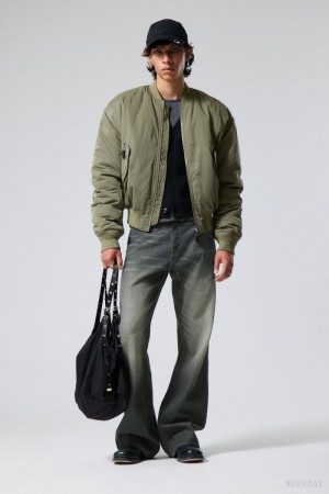 Khaki Green Weekday Jon Bomber Jacket | NFMH5427