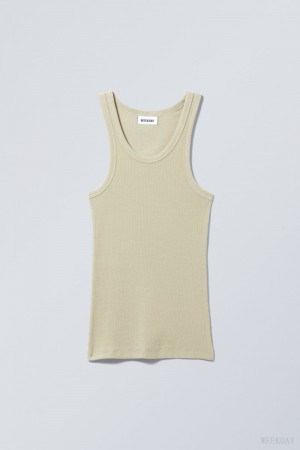 Khaki Weekday Close Fitted Tank Top | BPYF8765