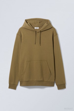 Khaki Weekday Standard Midweight Hoodie | ZLTW7695