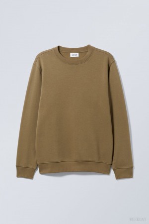 Khaki Weekday Standard Midweight Sweatshirt | ZMQH6217