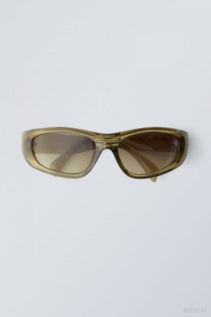 Khaki Weekday Trek Sunglasses | XFMQ7443