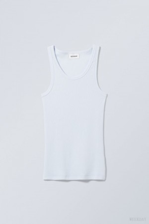 Light Blue Weekday Close Fitted Tank Top | TSGV1414