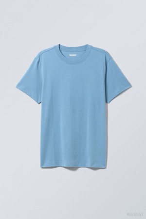 Light Blue Weekday Relaxed Midweight T-shirt | DOAE3387