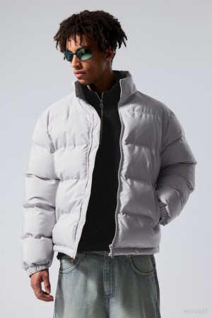 Light Grey Weekday Cole Puffer Jacket | ESFV9422