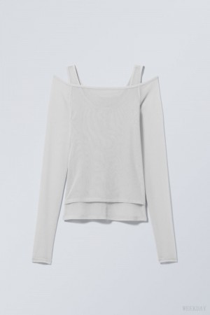 Light Grey Weekday Double Layer Long Sleeve | DABI7210