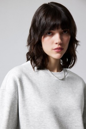 Light Grey Weekday Essence Standard Sweatshirt | XVXP4913