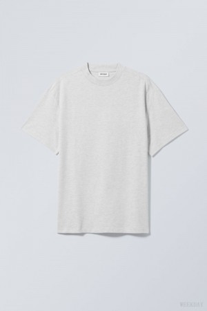 Light Grey Weekday Great Heavyweight T-shirt | XKMV4709