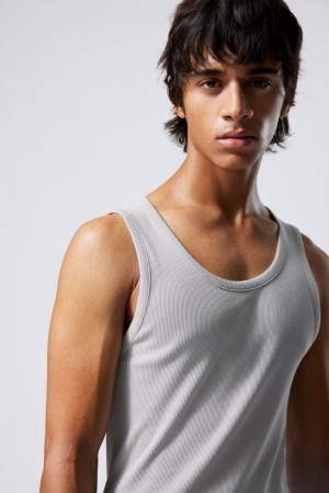 Light Grey Weekday Standard Tank Top | BOCR2457