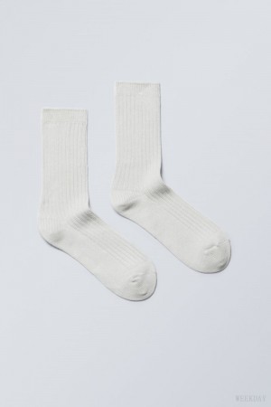 Light Mole Weekday Pond Ribbed Socks | LHZQ7228