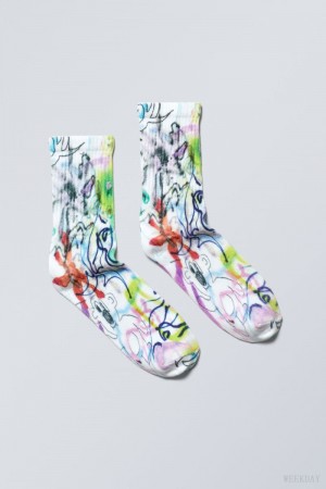 Messy Doodle 2 Weekday Graphic Sport Sock | XIKA6483