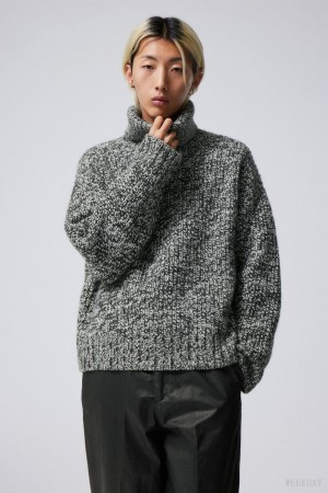 Mole Melange Weekday Cypher Wool Blend Turtleneck Sweater | JENG5393