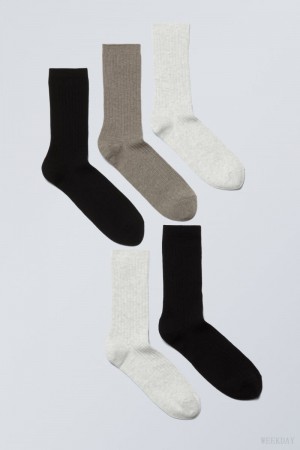 Mole Mix Weekday 5-pack Rib Socks | RQKC7438