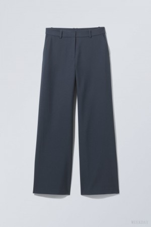 Navy Weekday Emily Low Waist Suiting Trousers | SFVV6904