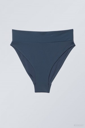 Navy Weekday Heat High Waist Bikini Bottoms | QSRP9951