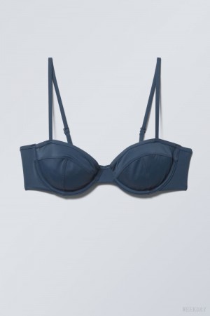 Navy Weekday Low Wire Bikini Top | RCZY1898