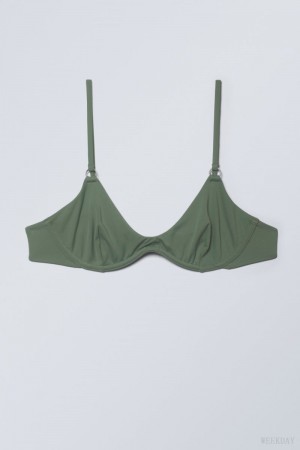 Olive Green Weekday Wire Bikini Top | CEBC4138