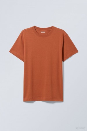 Orange Weekday Relaxed Midweight T-shirt | IDSS3609