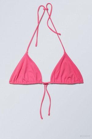 Pink Weekday Drawstring Halter Bikini Top | IPPS6764