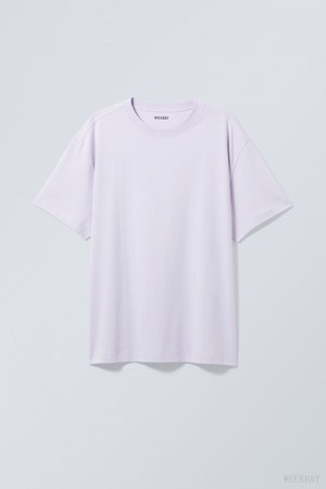 Purple Weekday Oversized Heavyweight T-shirt | BCQU9166