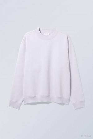 Purple Weekday Relaxed Heavyweight Sweatshirt | VQNM1868