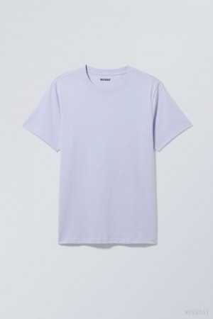 Purple Weekday Standard Midweight T-shirt | KYIU3817