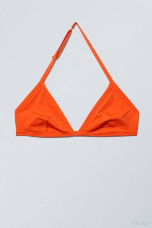 Red Weekday Vega Halter Triangle Bra Bra | SKRM8866