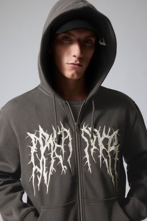 Spiky Dreamer Weekday Standard Graphic Zip Hoodie | JDFU2290