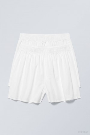 White Weekday 2-pack Boxer Shorts Shorts | KNPS8589