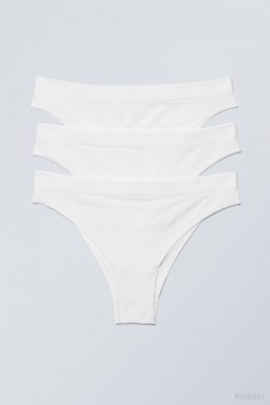 White Weekday 3-pack Cat Soft Briefs Briefs | FYCO7062