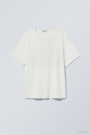 White Weekday Boxy Relaxed T-shirt | WJUC6598