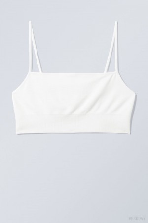 White Weekday Cat Soft Bralette Bralette | DZVF8155