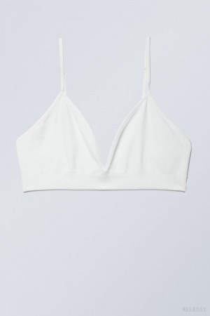 White Weekday Cat Soft Triangle Bra Bra | WDBM7517