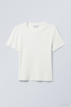 White Weekday Lean 90's Fit T-shirt | IMBS4617