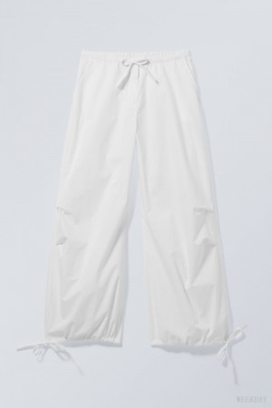 White Weekday Luisa Parachute Trousers | ICJT2126