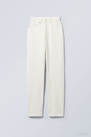 White Weekday Rowe Extra High Straight Jeans | ENNX2166