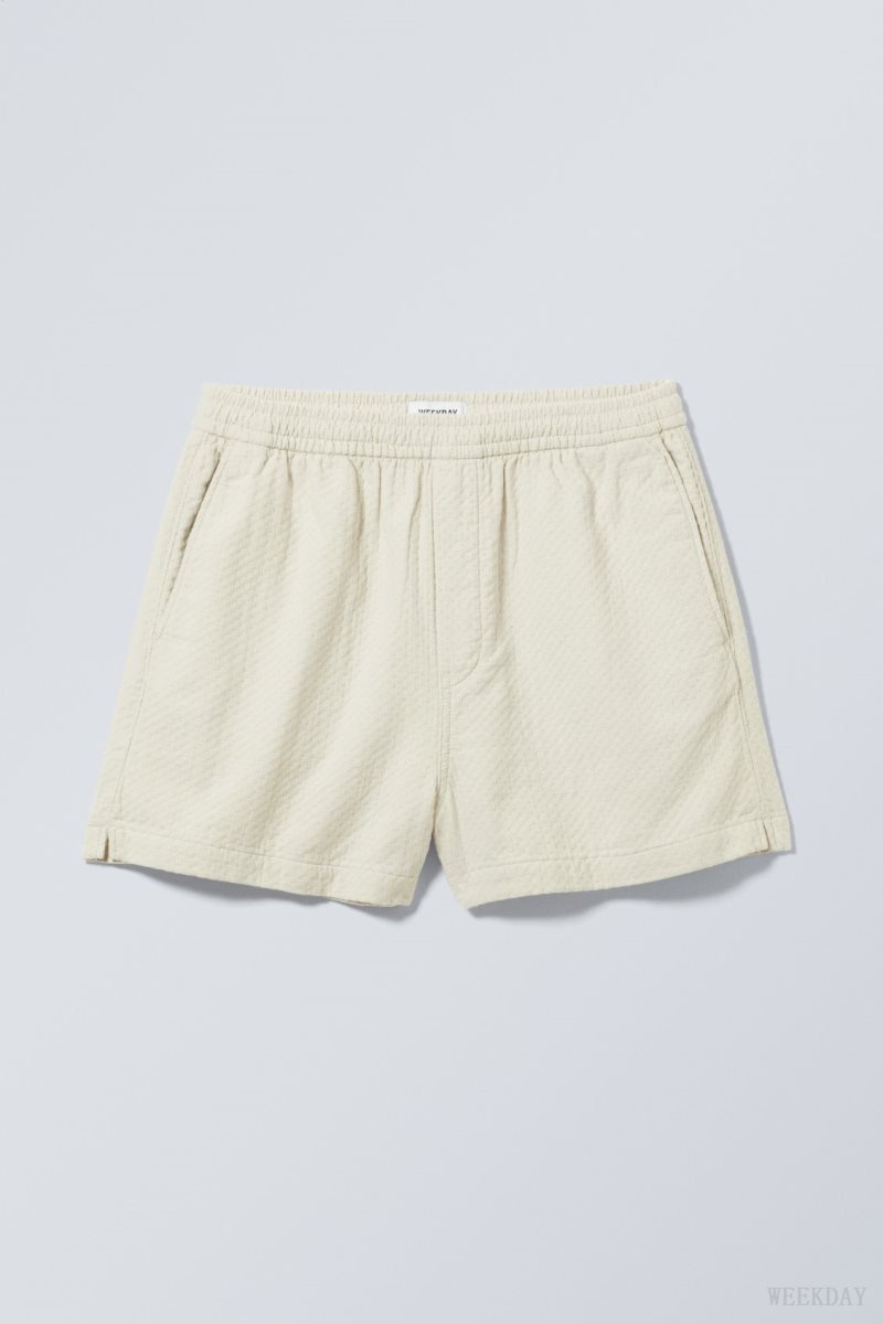 Beige Weekday Alex Relaxed Shorts | QLSC0967