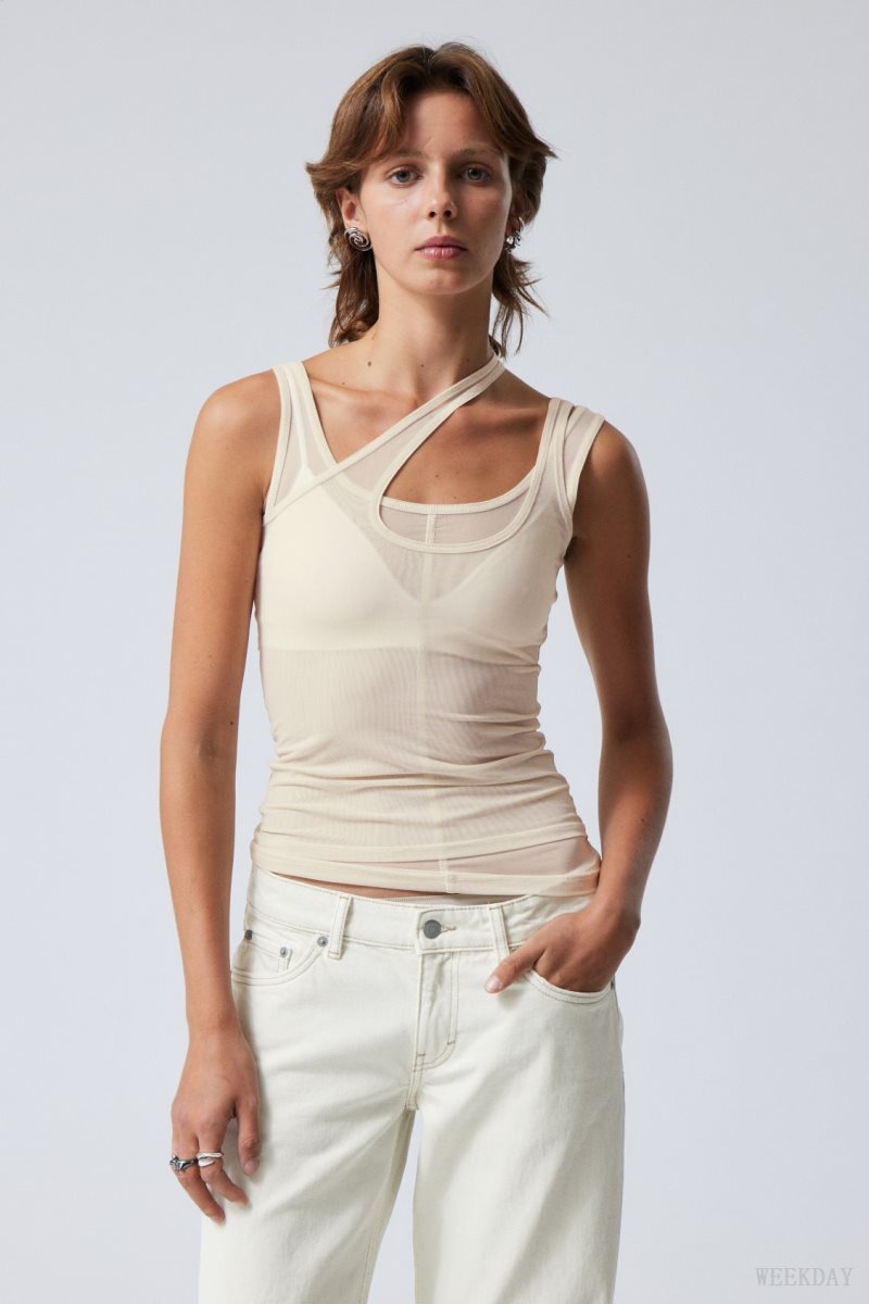 Beige Weekday Double Layer Tank | BHDI6647