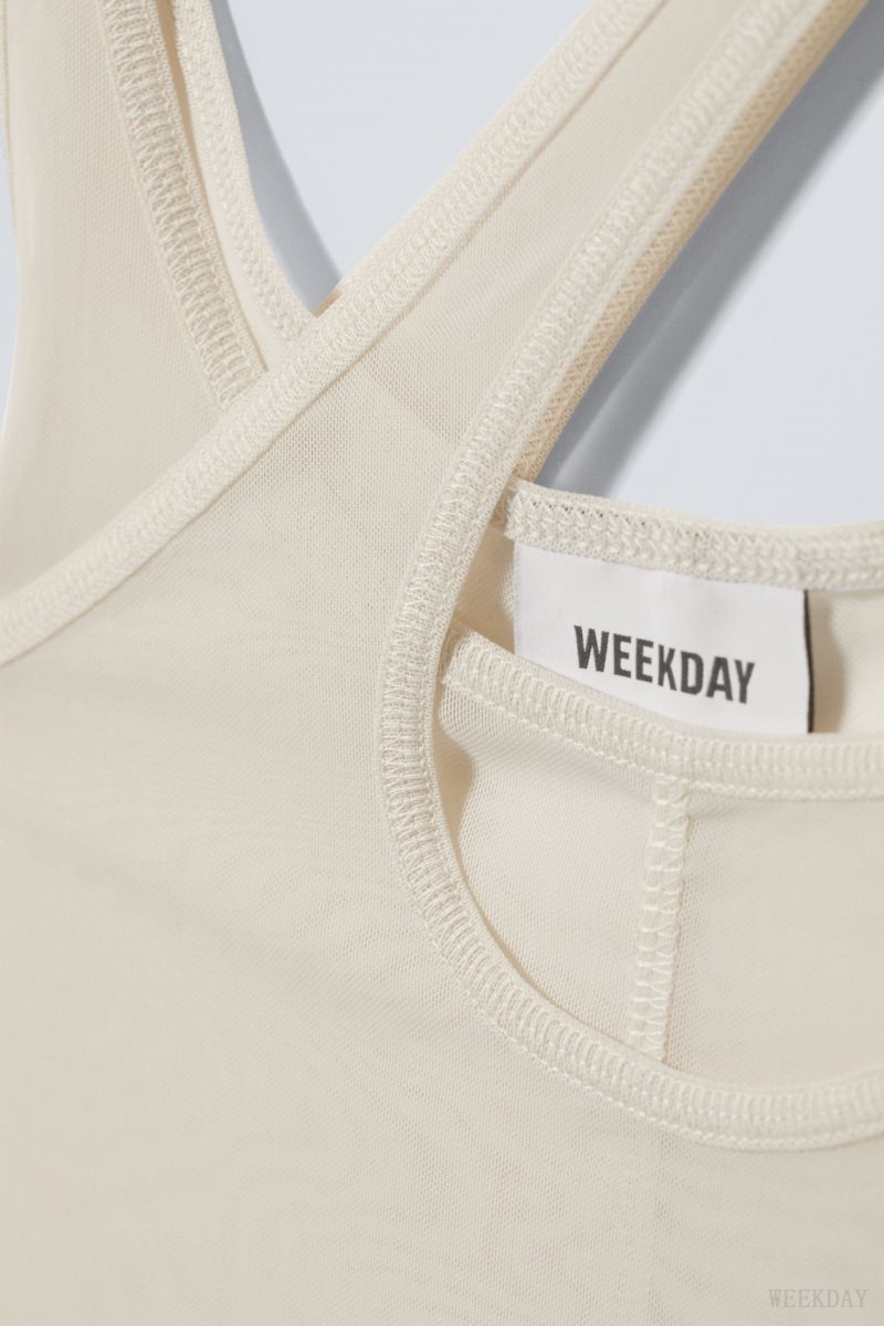 Beige Weekday Double Layer Tank | BHDI6647