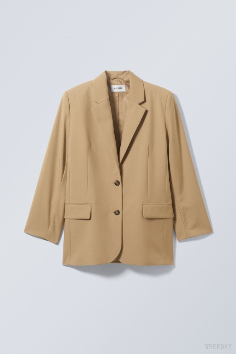 Beige Weekday Erin Oversized Blazer | KXDY3941